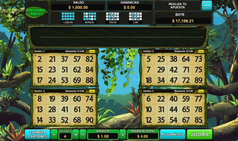 Temática e recursos do vídeo bingo Amazonia Bingo online