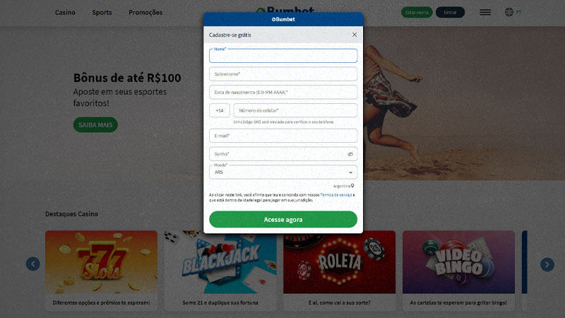 Como abrir sua conta no site de apostas Bumbet