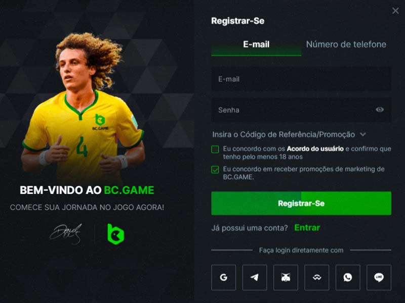 Como fazer login no BC.Game