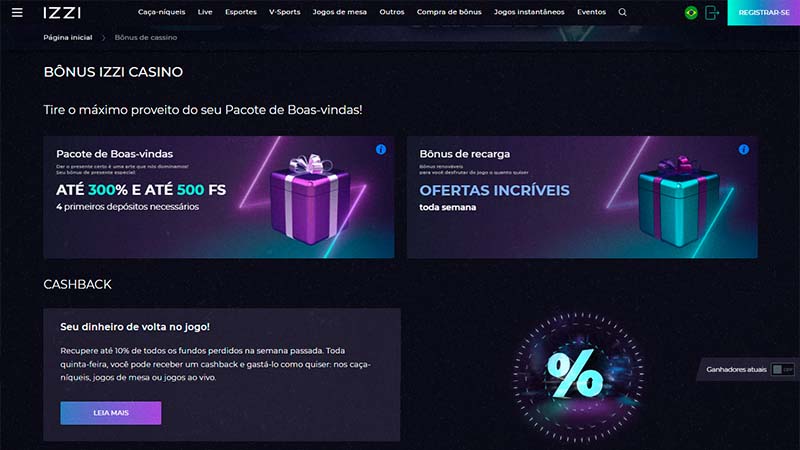 Jogue com bônus e promoções no Izzi Casino